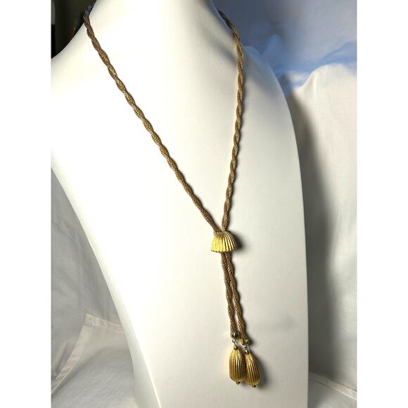 Hobe Gold Brushed Metal and Mesh Necklace Earrings Demi Parure RARE 1950-1960s - Picture 4 of 10